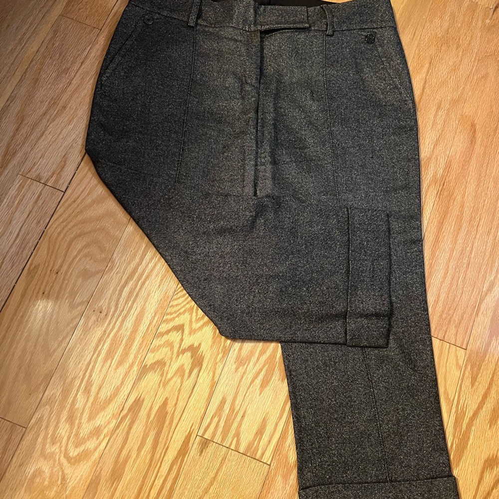 Elie Tahari Slim Cuffed Dress Pants Capri - Brown/Black 12